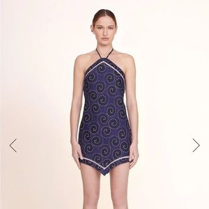 STAUD MEGAN DRESS NAVY WHIRLPOOL WHITE